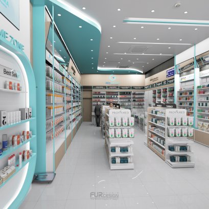 ออกแบบ ผลิต และติดตั้งร้าน : ร้าน Genpharma กทม.